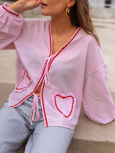 Belle | Classic Gingham Lantern Blouse