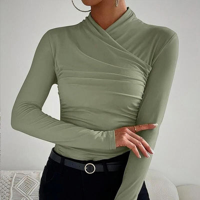 Sofia | Cross-neck Long Sleeve Top