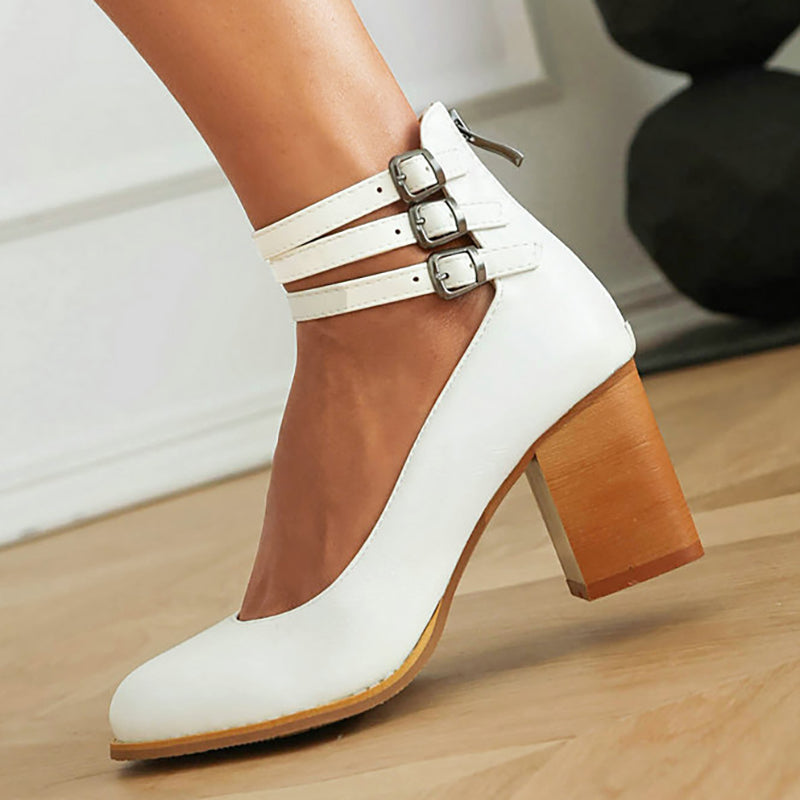 Caa™ – Sleek Sandals with Ankle Strap and Block Heel