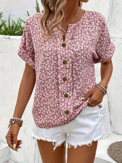 Floral Button-up Blouse