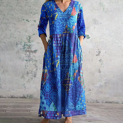 Emily – Vintage Dress with Abstract Print