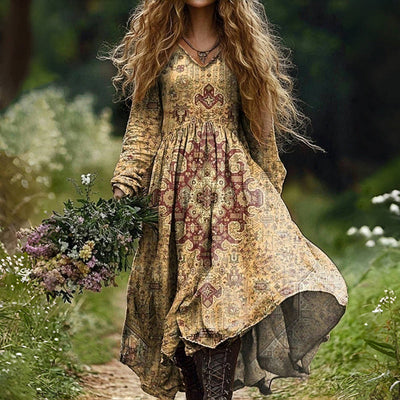 Kiki – Vintage Ethnic Print Dress
