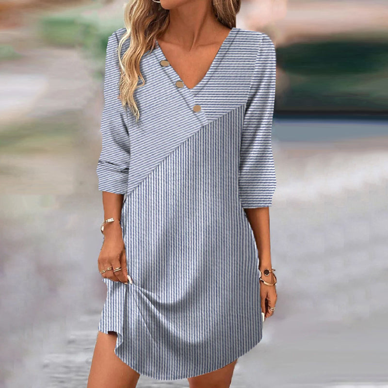 Nene – [Long Sleeves] Vintage Striped Dress