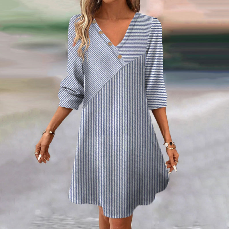 Nene – [Long Sleeves] Vintage Striped Dress