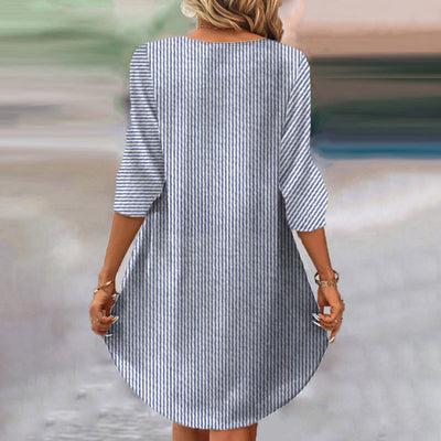 Nene – [Long Sleeves] Vintage Striped Dress
