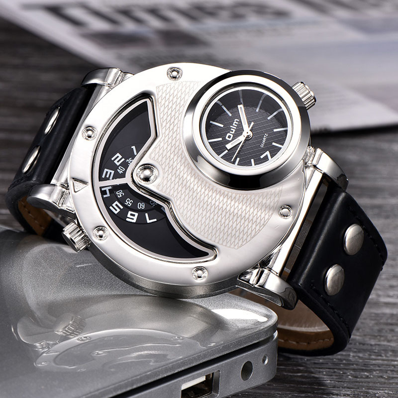 Watch With Multiple Time Zones on a Leather Strap