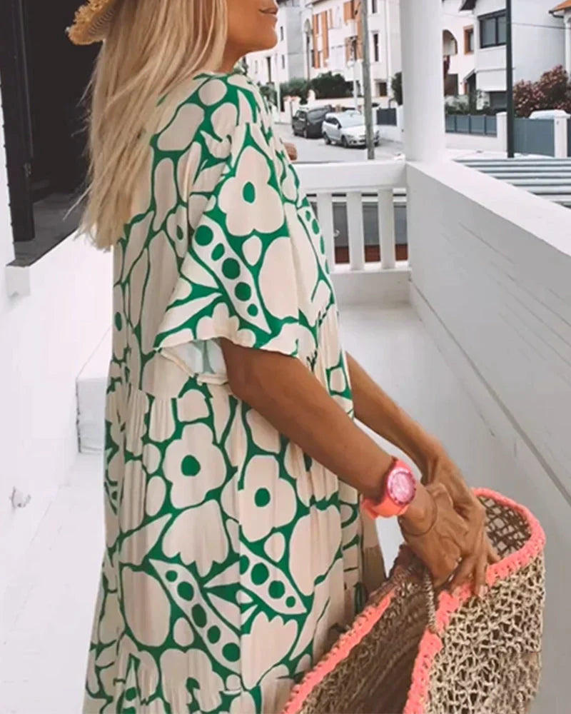 Christine | Flowy Summer Dress with V-Neck Charm