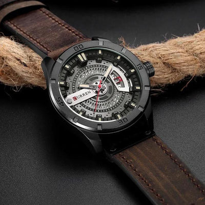 Men's Sporty Military Watch with Quartz Movement