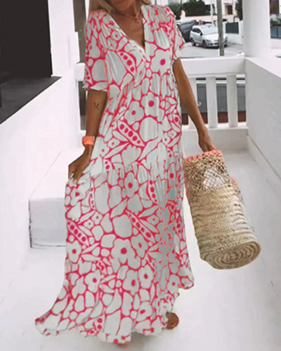 Christine | Flowy Summer Dress with V-Neck Charm