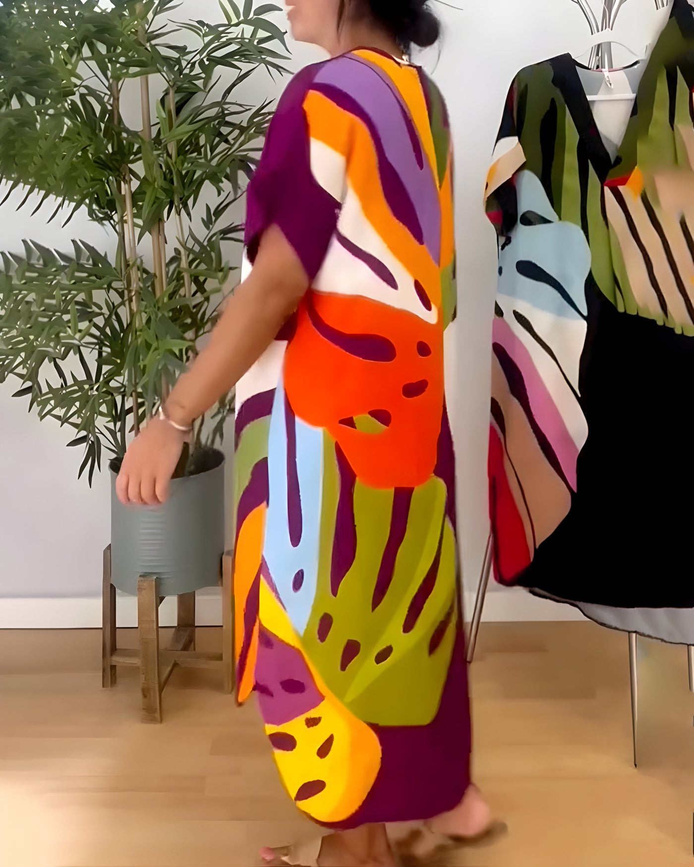 Roos™ - Casual Dress with Colorful Leaf Print
