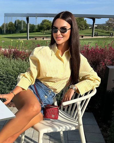 Renata | Striped Oversized Casual Shirt