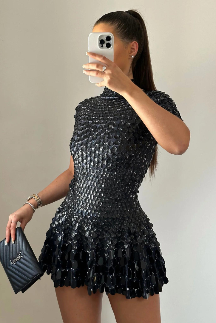 Vesper | Gold Mini Dress