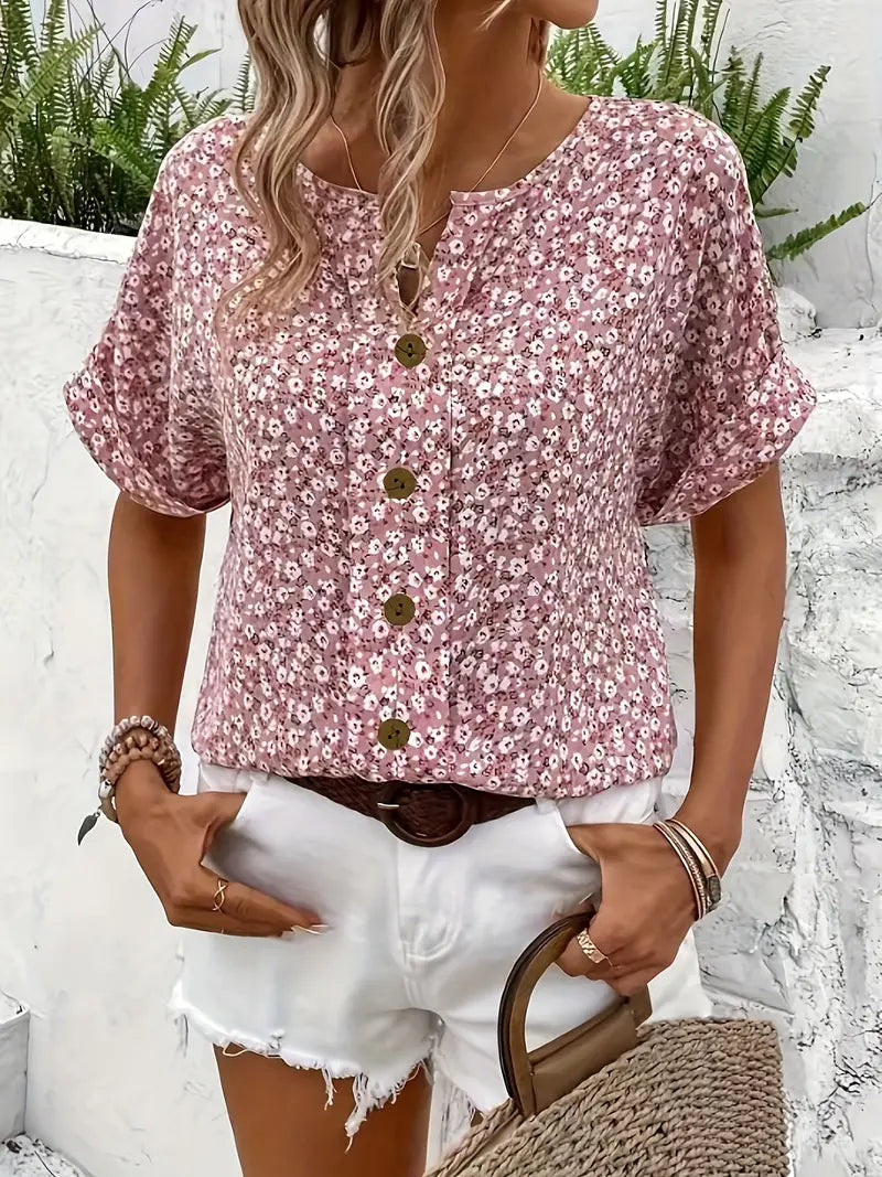 Floral Button-up Blouse