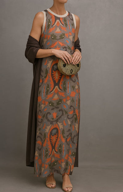 Raffaella – Elegant long dress with matching shawl and refined silhouette for special occasions