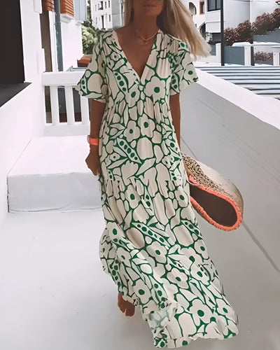 Christine | Flowy Summer Dress with V-Neck Charm