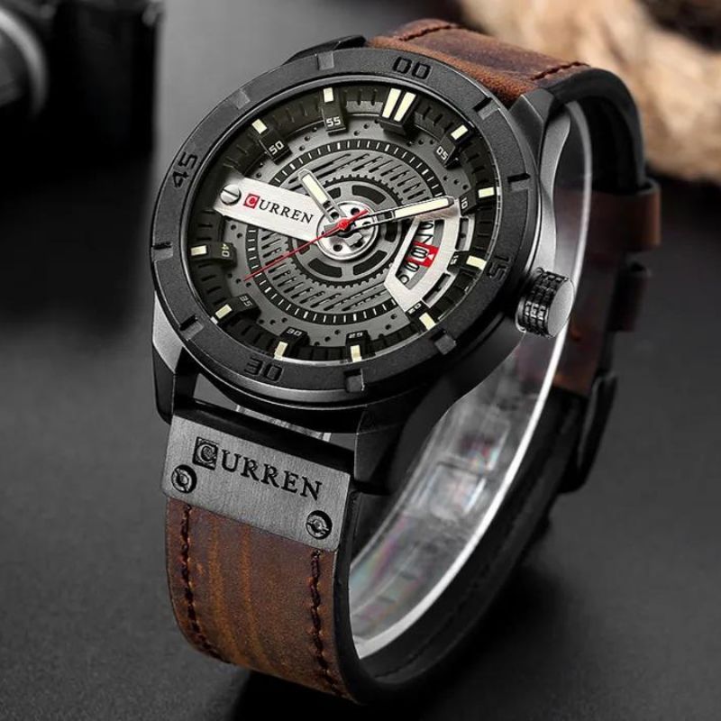 Men's Sporty Military Watch with Quartz Movement