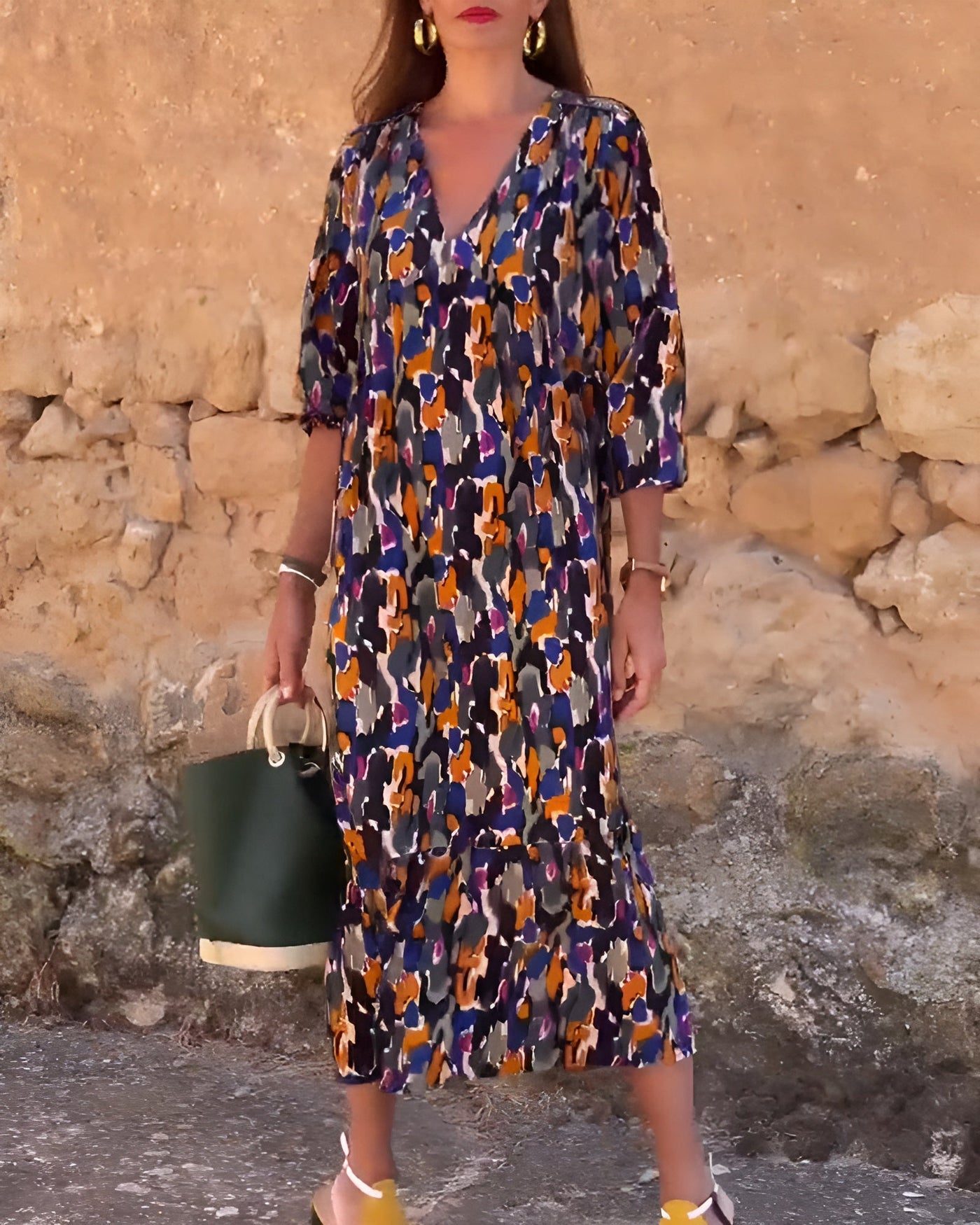 Nathalie | Vintage-Inspired Midi Dress with Modern Elegance
