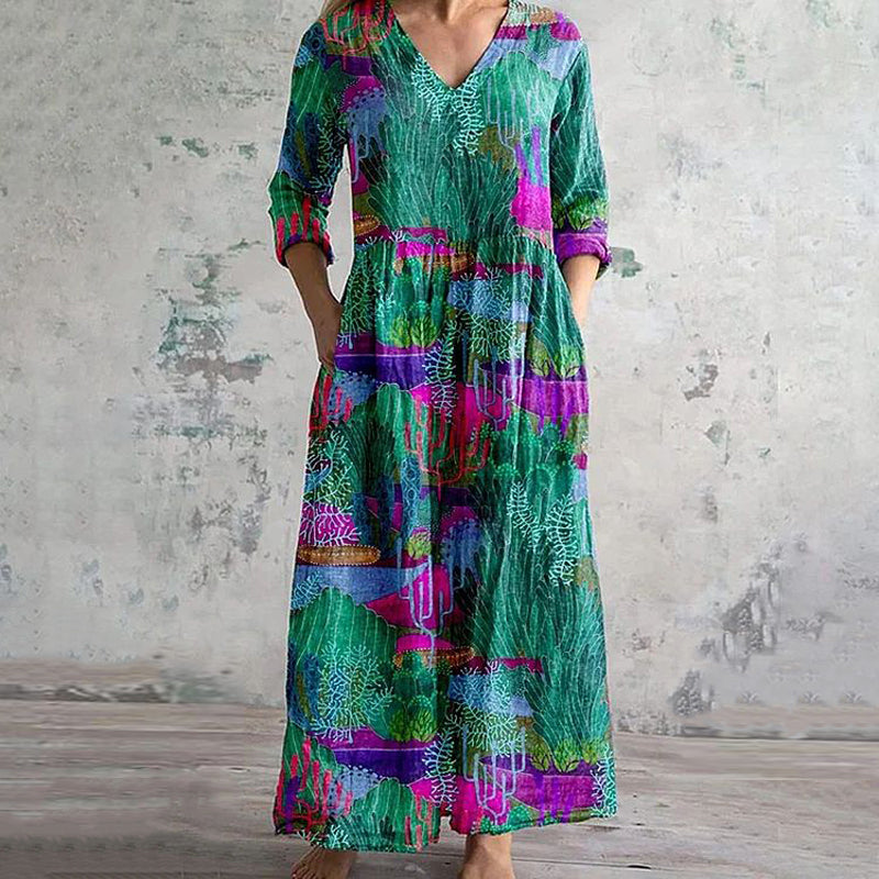 Moony – Vintage Dress with Abstract Print