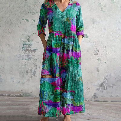 Moony – Vintage Dress with Abstract Print