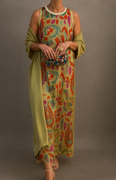 Raffaella – Elegant long dress with matching shawl and refined silhouette for special occasions