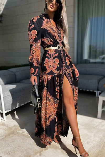 Eleanor - Baroque Print Maxi Dress
