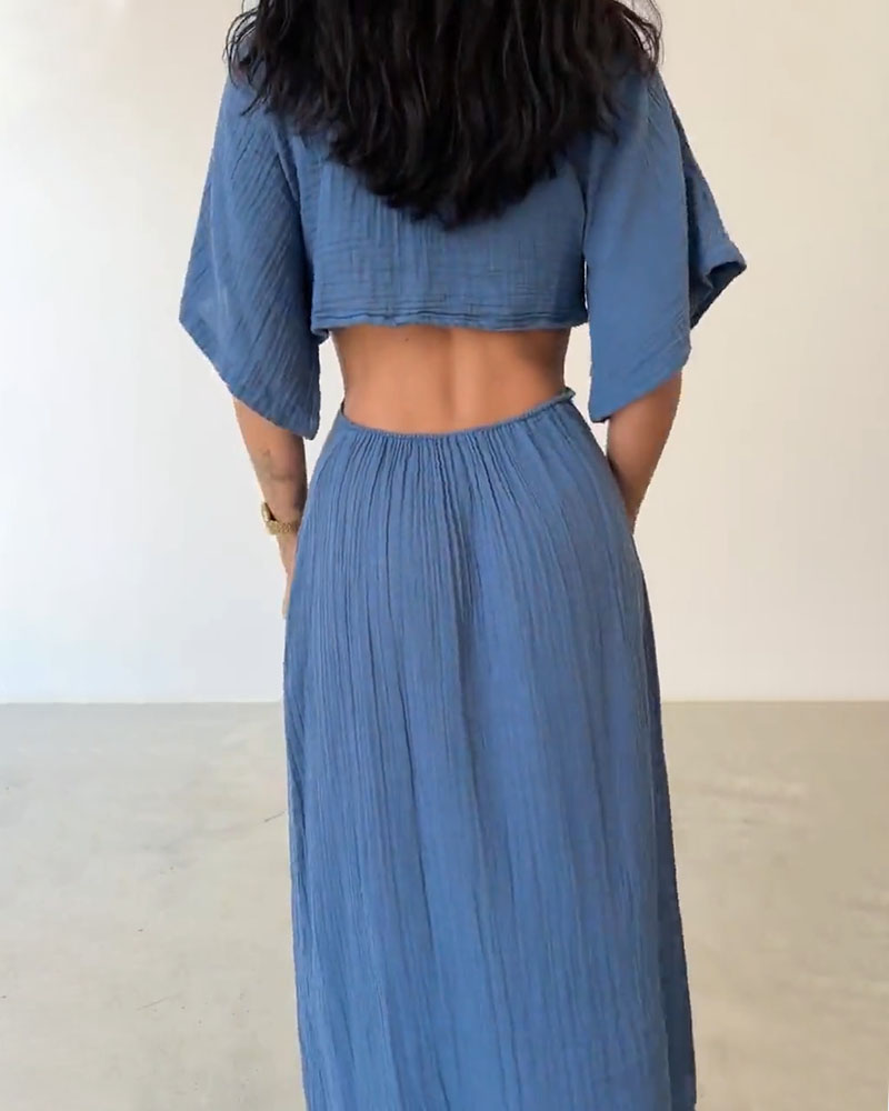 Wency - Stunning Front Lace Up Maxi Dress