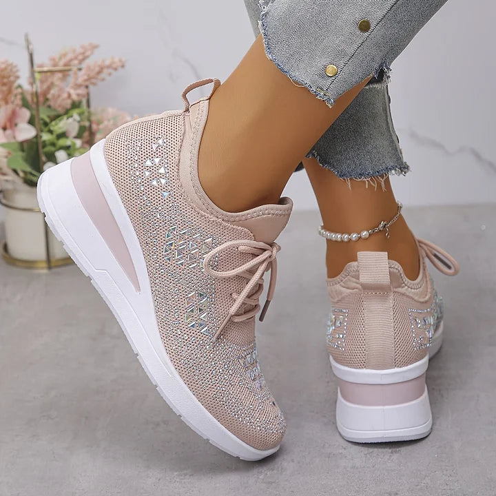 Giselle™ – Orthopaedic Sneakers with Sparkling Rhinestones