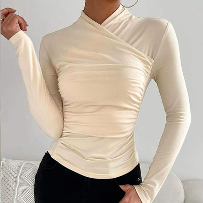 Sofia | Cross-neck Long Sleeve Top