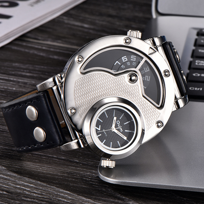 Watch With Multiple Time Zones on a Leather Strap