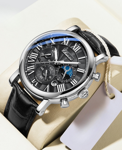 Luxurious Quartz Watch Made from Elegant Leather