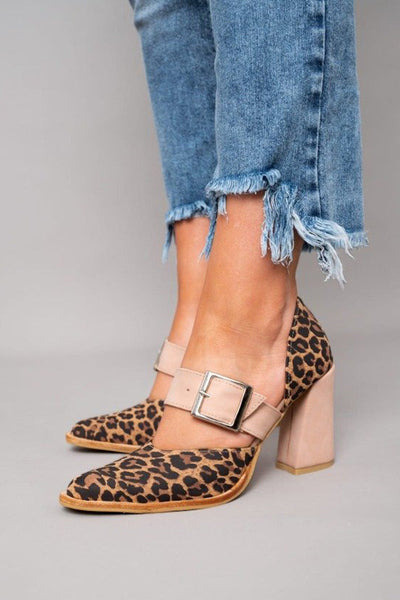 Avano™ – Leopard Suede Sandals with Stable Heel