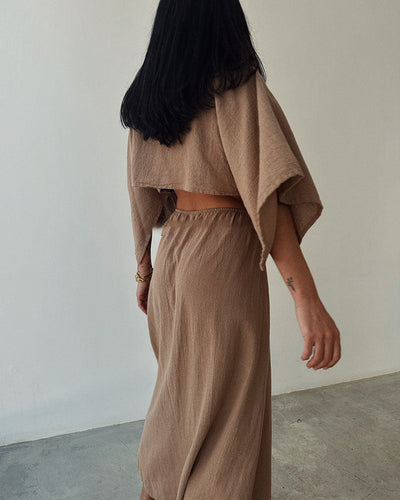 Maddie - Casual Linen V-Neck Maxi Dress