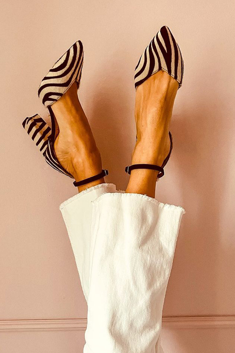 Mirai™ – Mid-Heel Sandals with Zebra-Print Strap