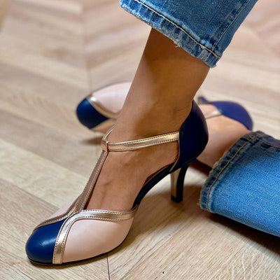 Laya™ – Colourful and Comfortable T-Strap Court Shoes with Round Toe