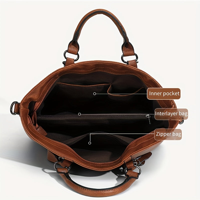 Melanie - Faux Leather Tote Bag