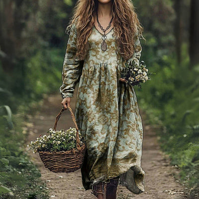 Selene – Vintage Ethnic Print Dress