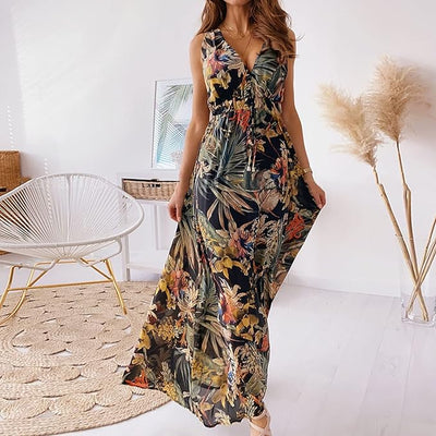 Venice - Printed Floral Summer Maxi Dress