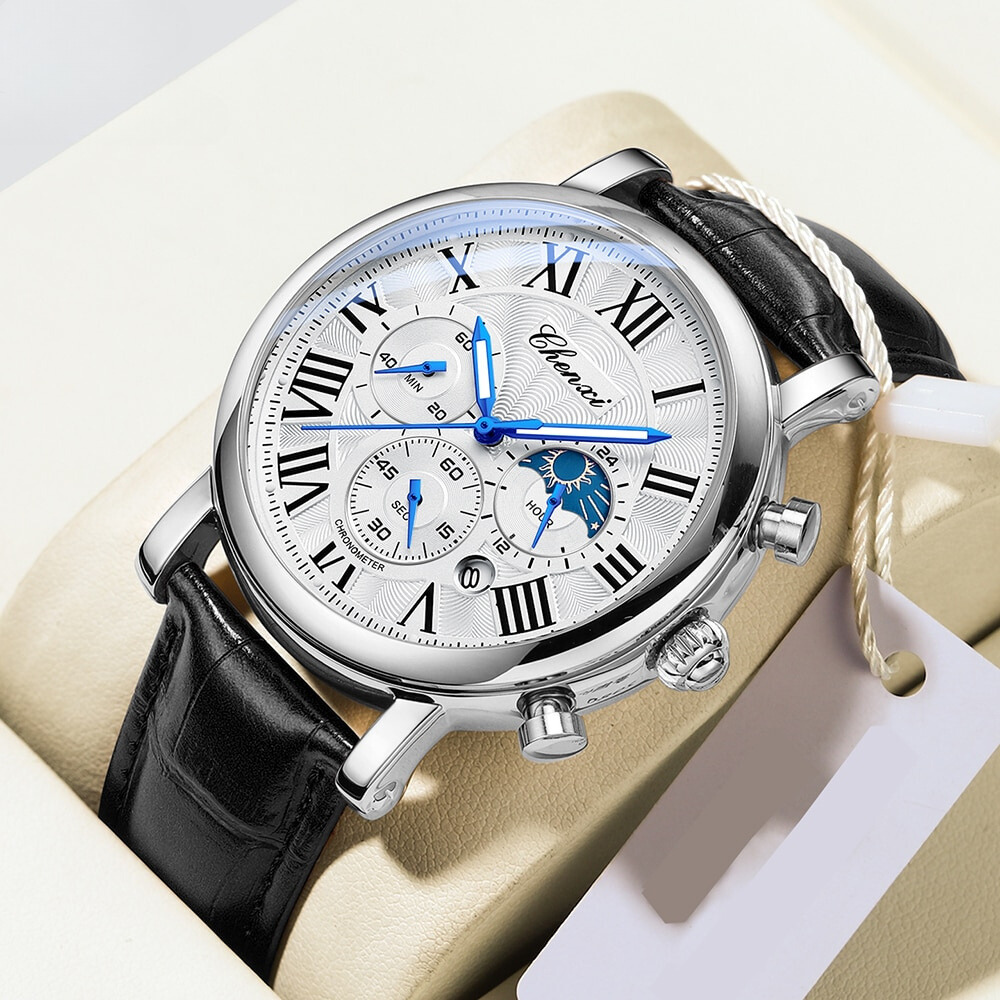 Luxurious Quartz Watch Made from Elegant Leather