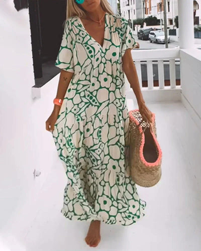 Christine | Flowy Summer Dress with V-Neck Charm