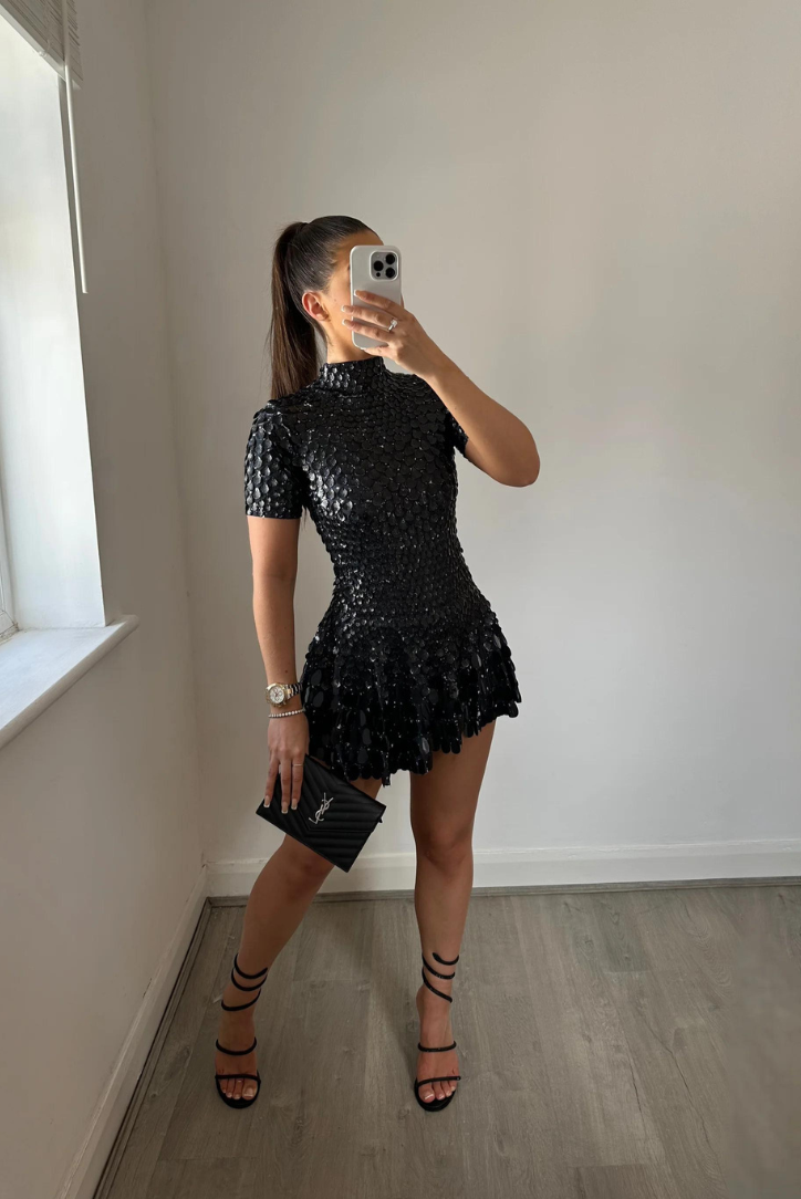 Vesper | Gold Mini Dress