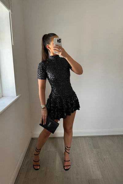 Vesper | Gold Mini Dress