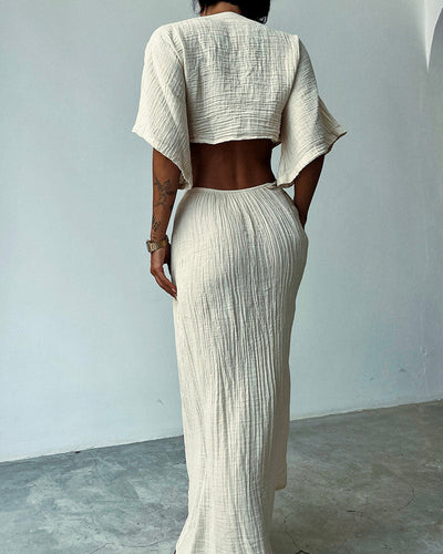 Wency - Stunning Front Lace Up Maxi Dress