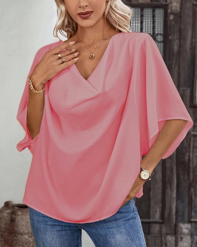 Valencia™ - Draped Elegance Blouse