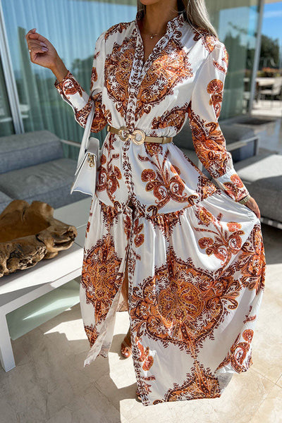 Eleanor - Baroque Print Maxi Dress