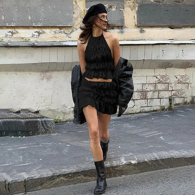 Liana | Pleated Backless Set