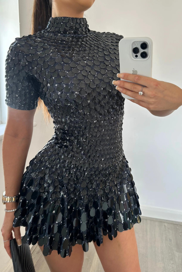 Vesper | Gold Mini Dress