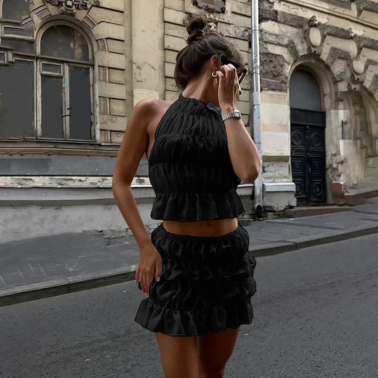Liana | Pleated Backless Set