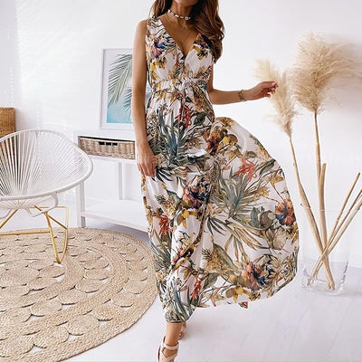 Venice - Printed Floral Summer Maxi Dress