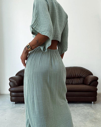Wency - Stunning Front Lace Up Maxi Dress