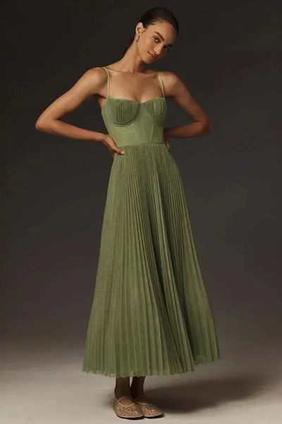 Isabella – Pleated Tulle Midi Dress